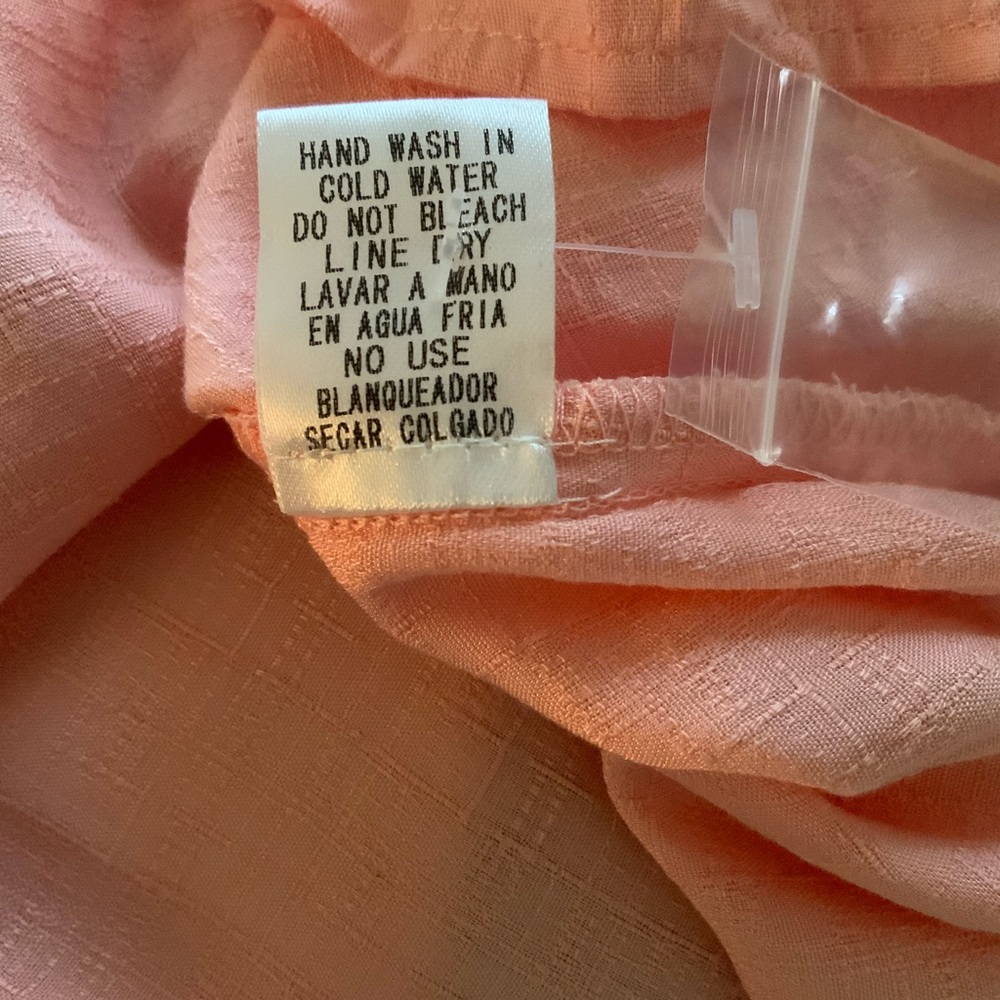 Pale Pink Entro Tunic Relaxed Fit Hi-Lo Hem Necktie Long Sleeve Classic - Picture 6 of 16
